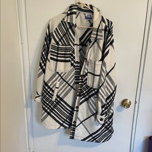 Future Collective (Target) Black and White Plaid Utility Shacket